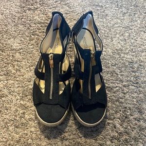 Black Michael Kors wedges